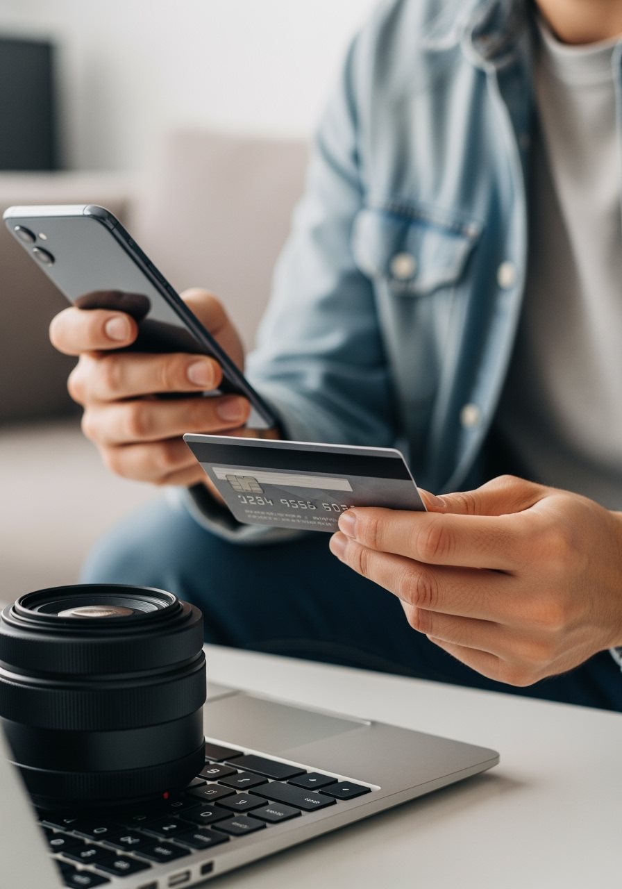 Paiement sécurisé en ligne avec cartes de crédit et smartphone