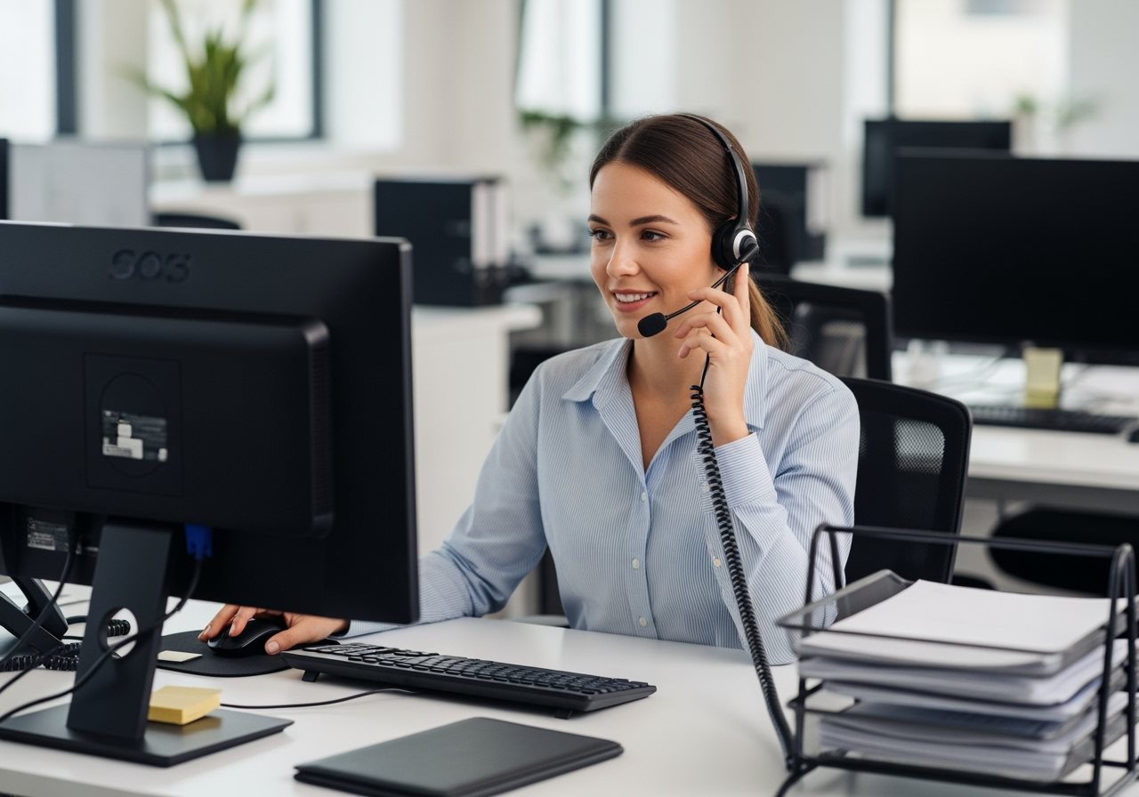 Représentant du service client aidant avec l'annulation de voyage