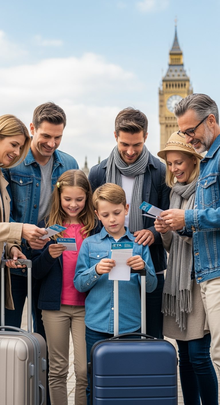Famille nombreuse avec documents ETA collectifs