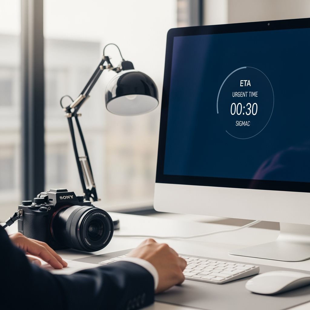 Horloge temps urgent traitement rapide ETA application