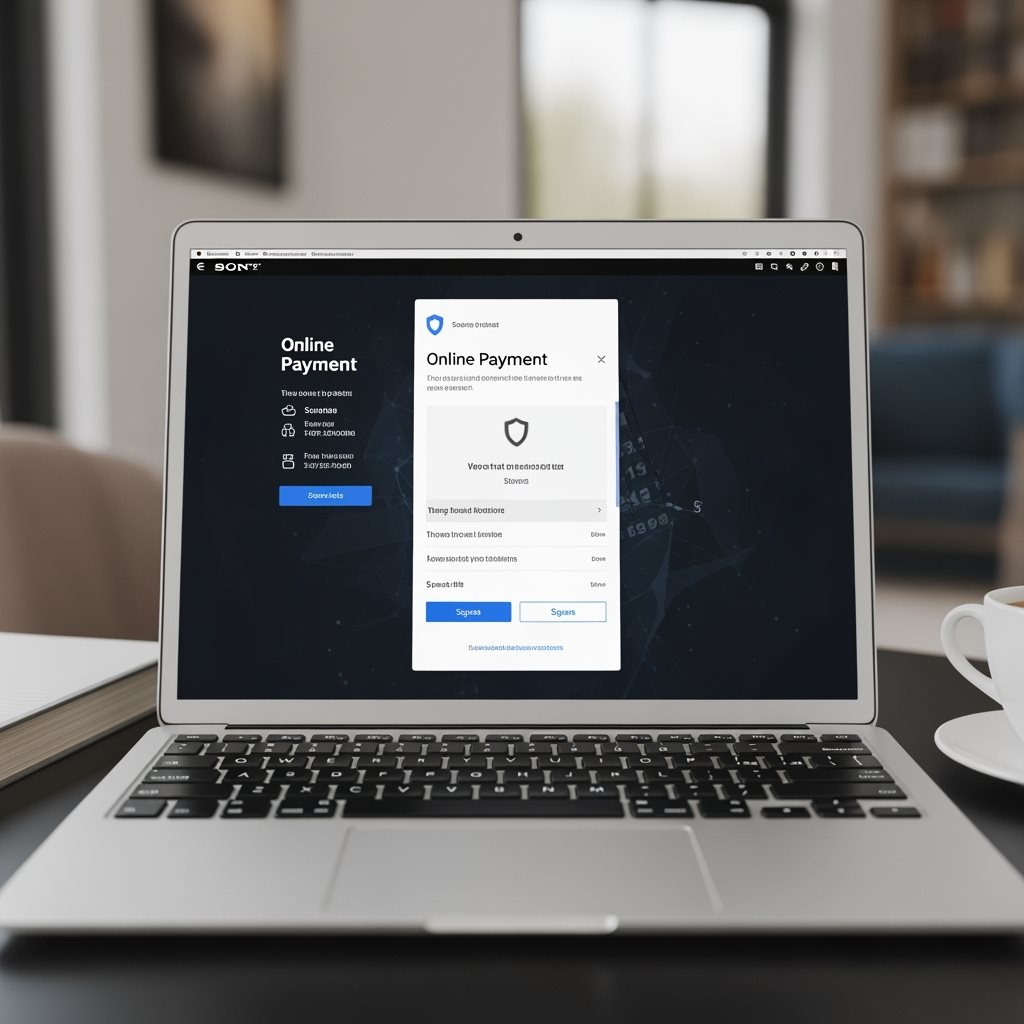 Écran laptop paiement en ligne sécurisé