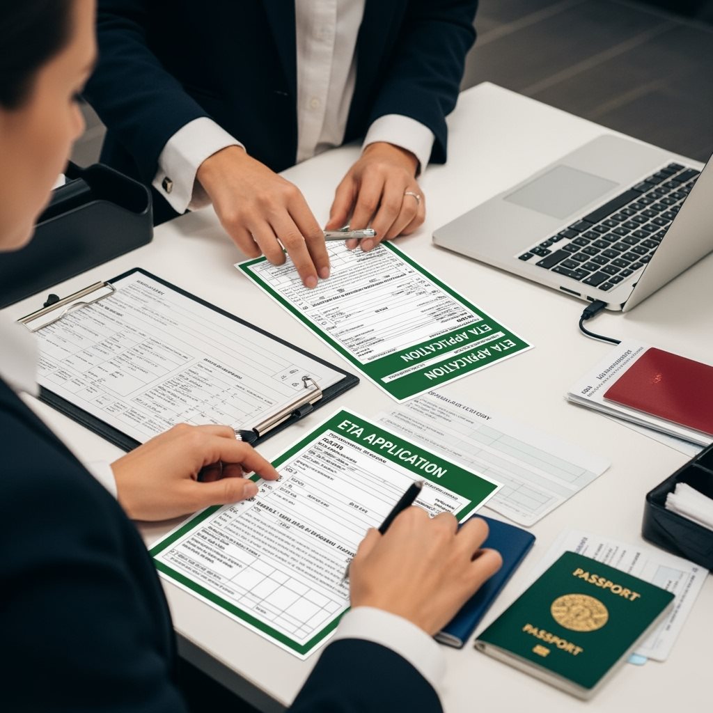 Organisateur de voyage gérant les formulaires ETA