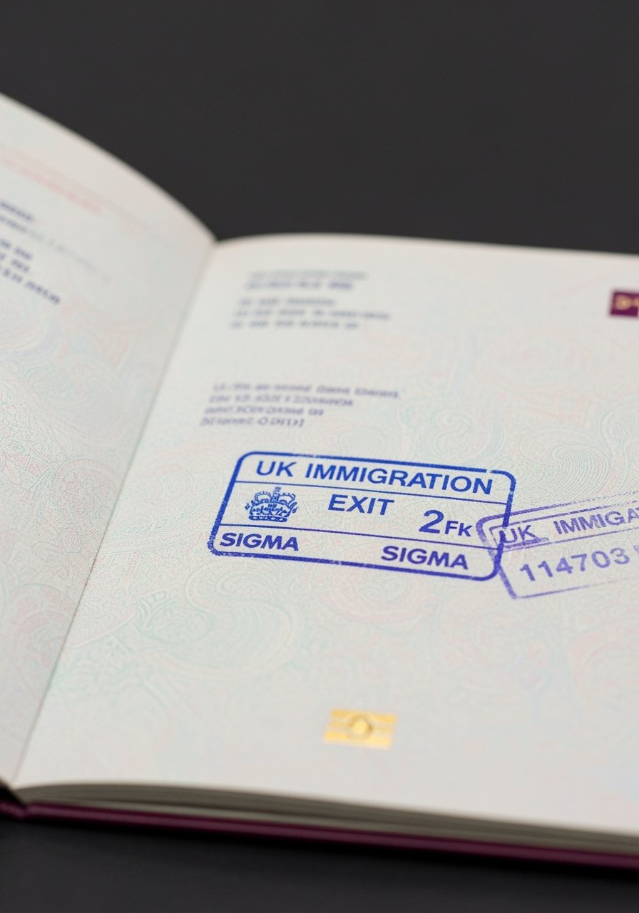 Passeport tampon sortie territoire UK immigration