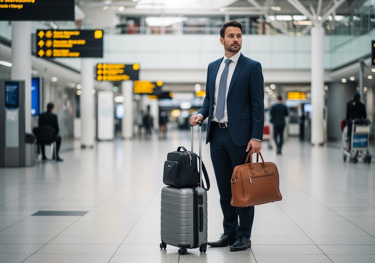 Voyageur professionnel à l'aéroport UK