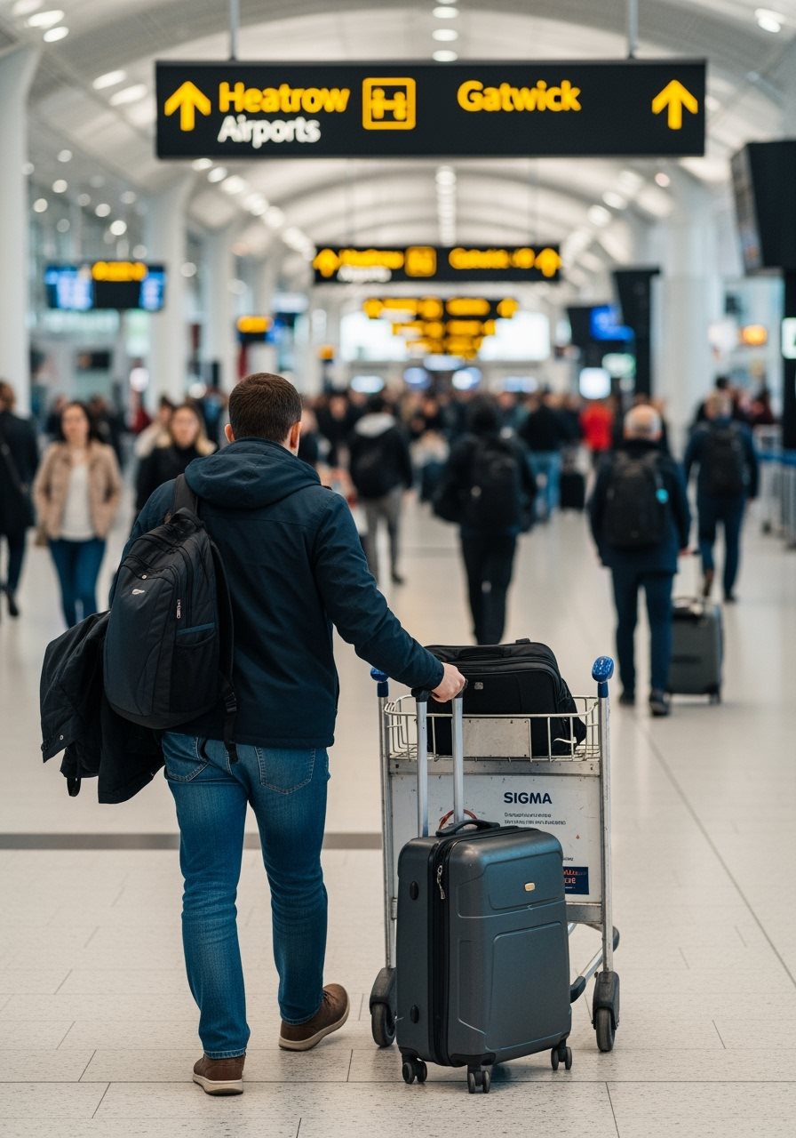 Voyageur correspondance vol international Heathrow